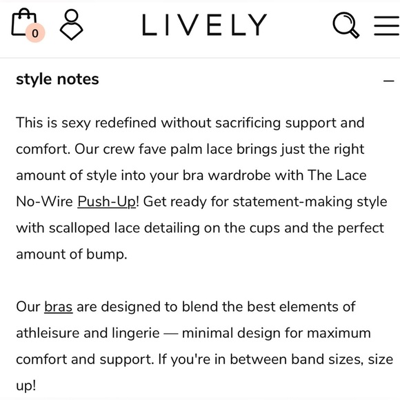 NWT Lively Lace No-Wire Push-Up Bra in Jet Black 34B - Picture 6 of 9